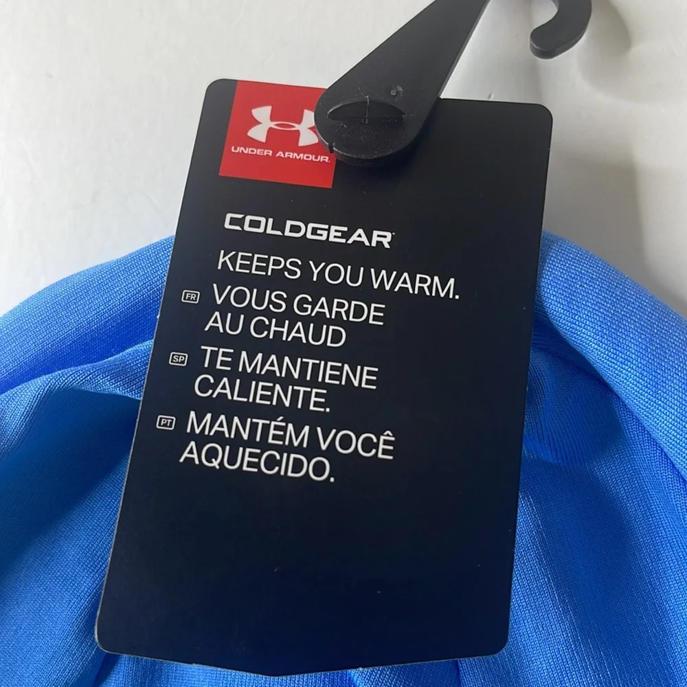 Under Armour No Breaks Coldgear Infrared Running Hat Beanie Pony Tail Blue